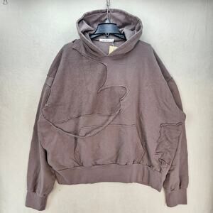 MNML MEN'S XL PURPLE WASHED PANELED PULLOVER HOODIE NWT